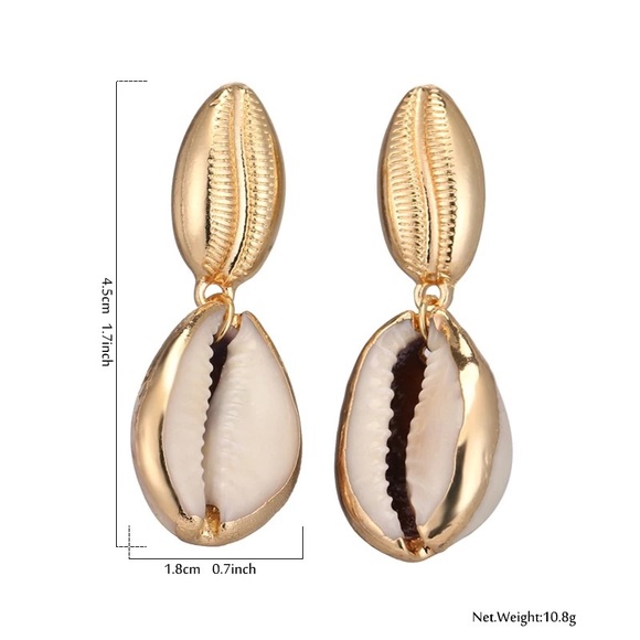 Trendy Gold shells earrings π - Picture 3 of 7